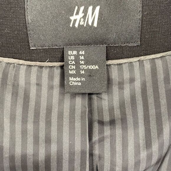 H&M Black Women’s Black Blazer Jacket size 14 - Picture 2 of 3